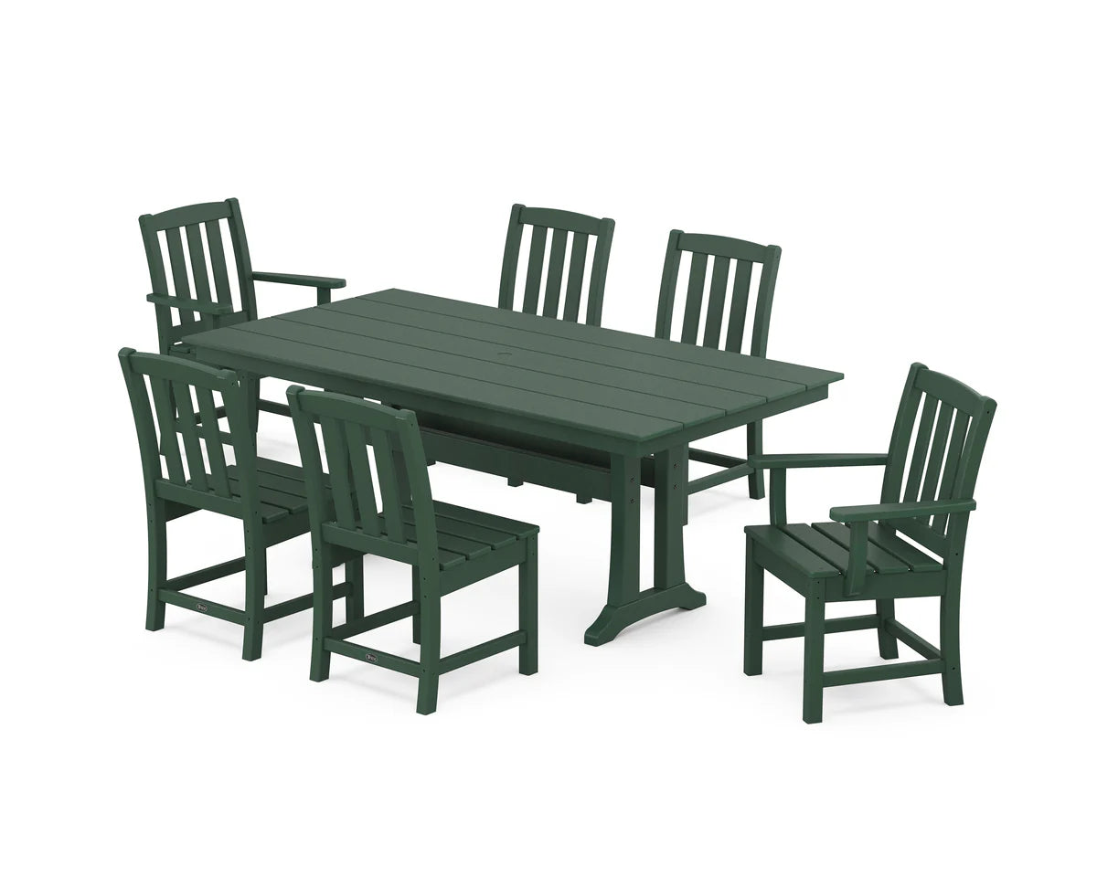 Cape Cod 7-Piece Farmhouse Dining Set with Trestle Legs