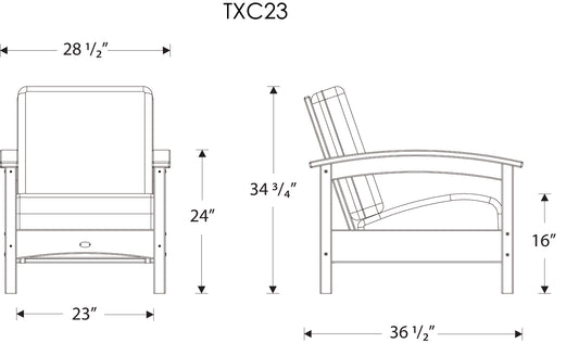 Rockport Club Chair, Charcoal Black