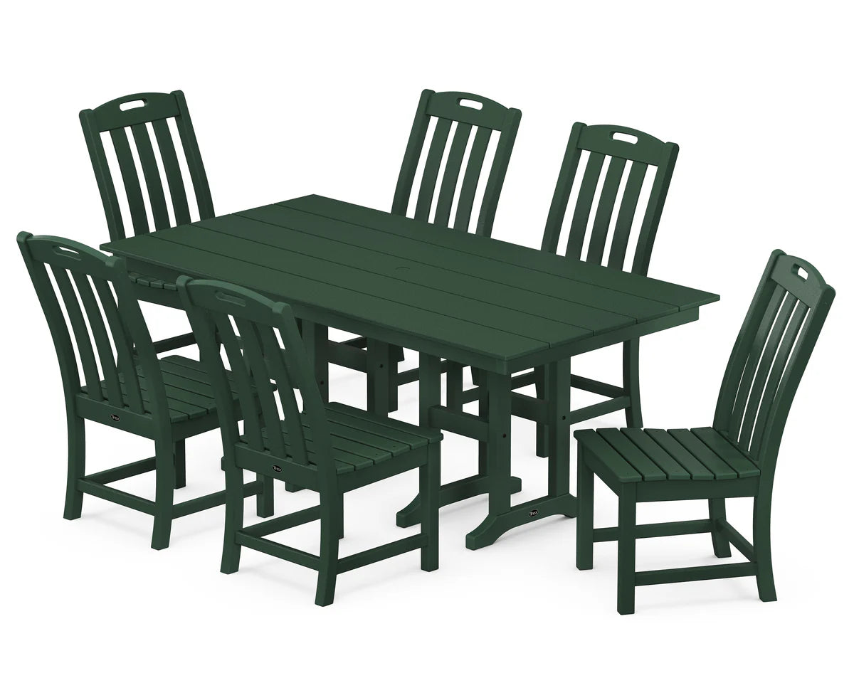 Yacht Club 7-Piece Farmhouse Side Chair Dining Set