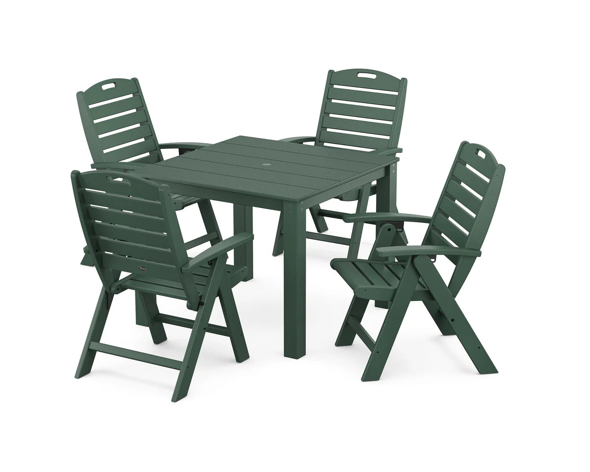 Yacht Club Highback Chair 5-Piece Parsons Dining Set