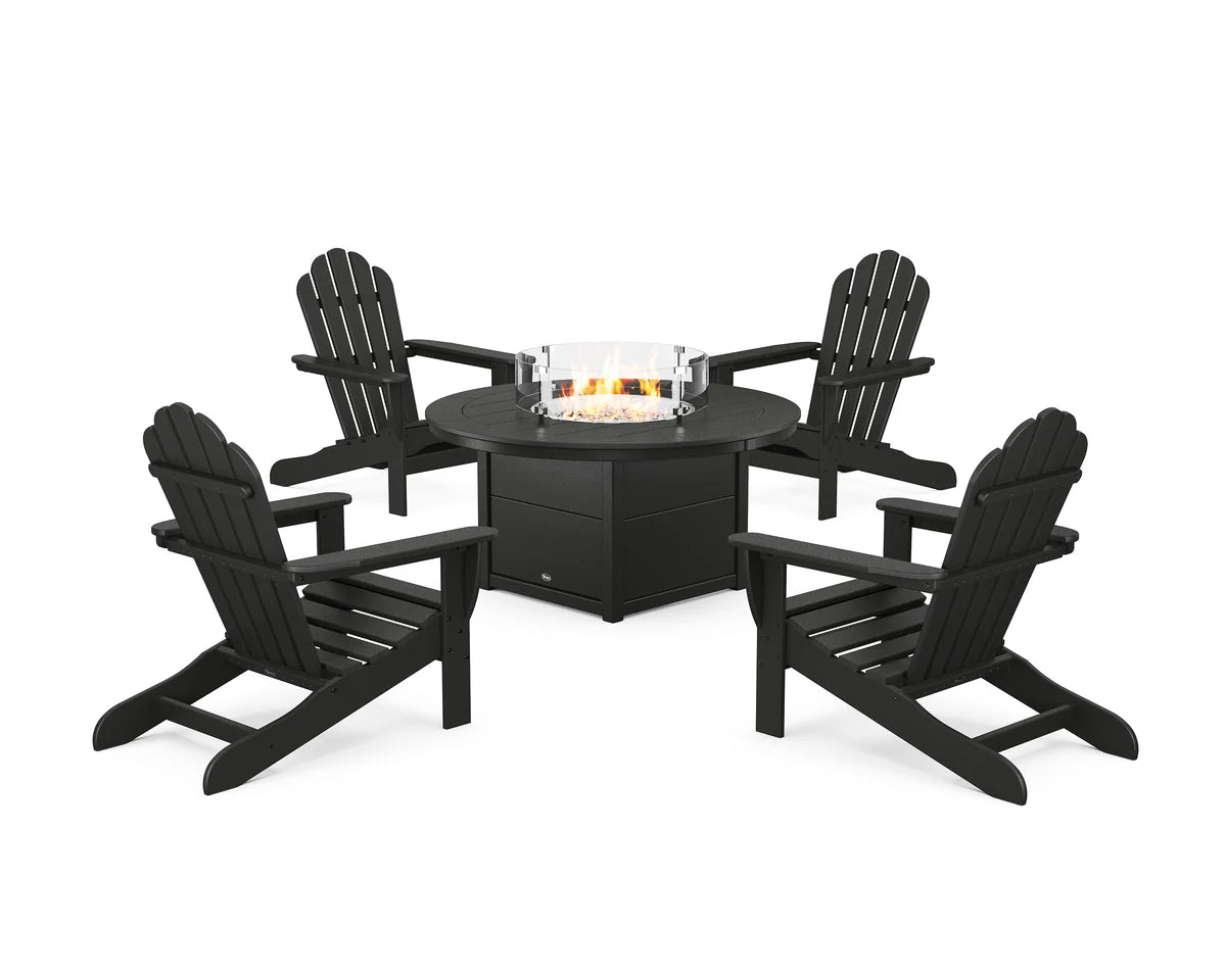 5-Piece Monterey Bay Adirondack Conversation Set with Fire Pit Table