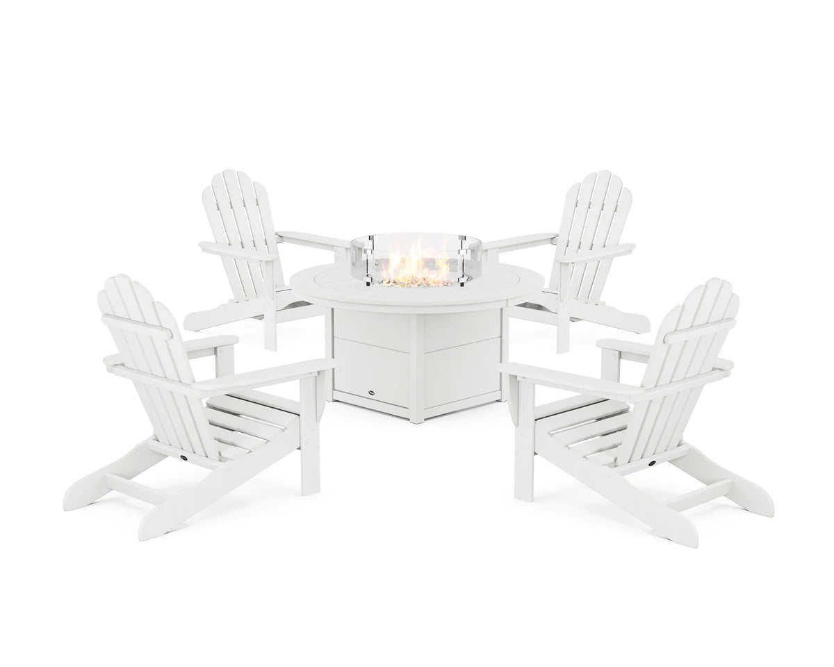 5-Piece Monterey Bay Adirondack Conversation Set with Fire Pit Table