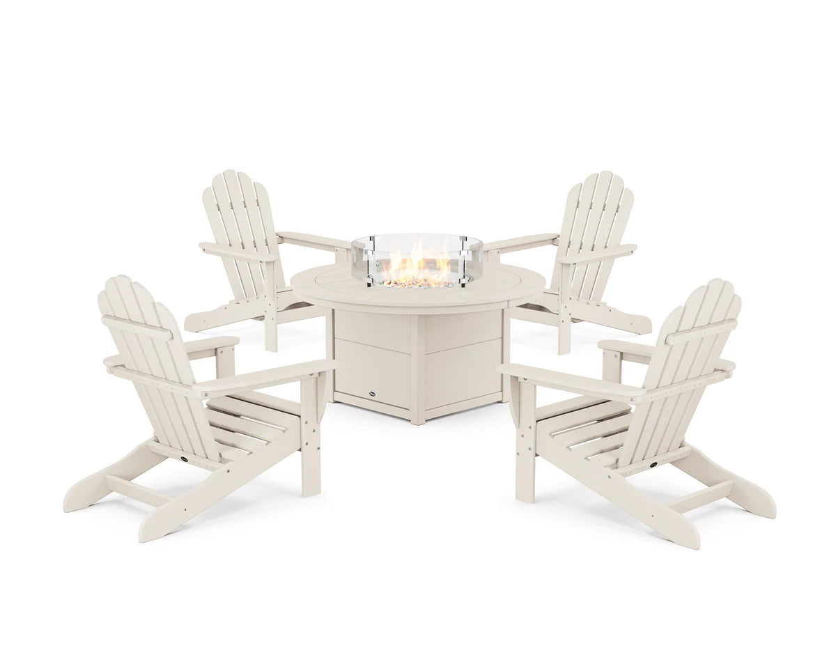 5-Piece Monterey Bay Adirondack Conversation Set with Fire Pit Table