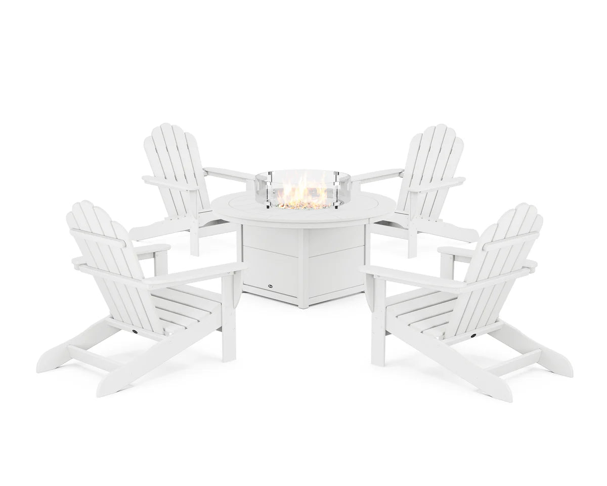 5-Piece Monterey Bay Oversized Adirondack Conversation Set with Fire Pit Table