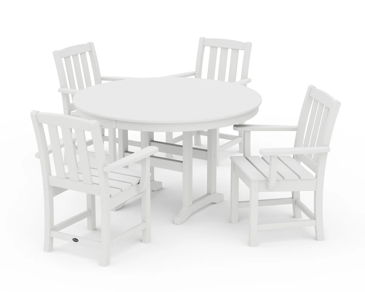 Cape Cod 5-Piece Round Farmhouse Dining Set
