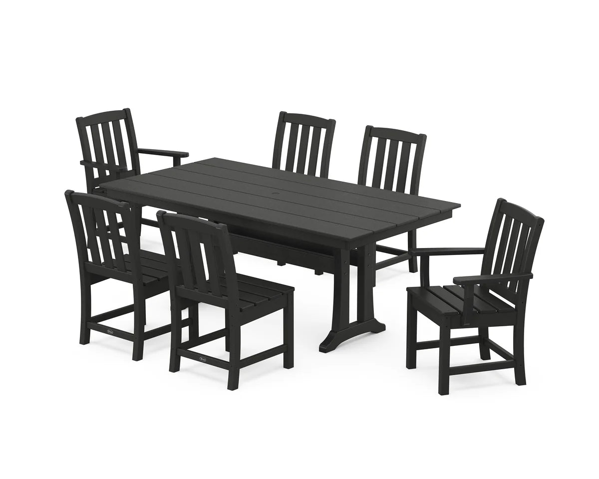 Cape Cod 7-Piece Farmhouse Dining Set with Trestle Legs