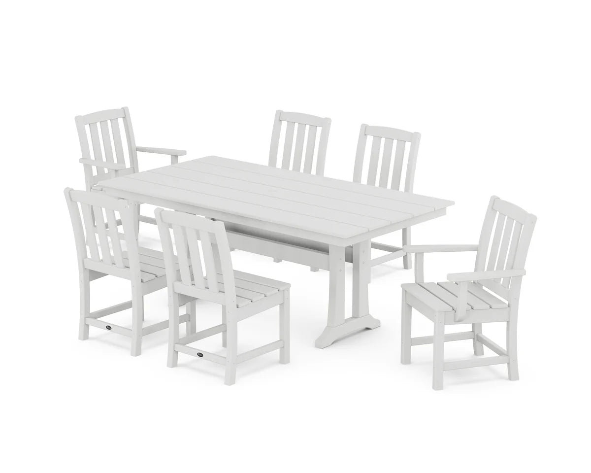 Cape Cod 7-Piece Farmhouse Dining Set with Trestle Legs