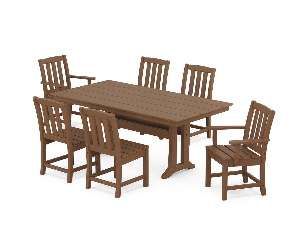 Cape Cod 7-Piece Farmhouse Dining Set with Trestle Legs