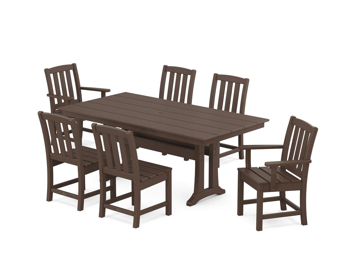 Cape Cod 7-Piece Farmhouse Dining Set with Trestle Legs