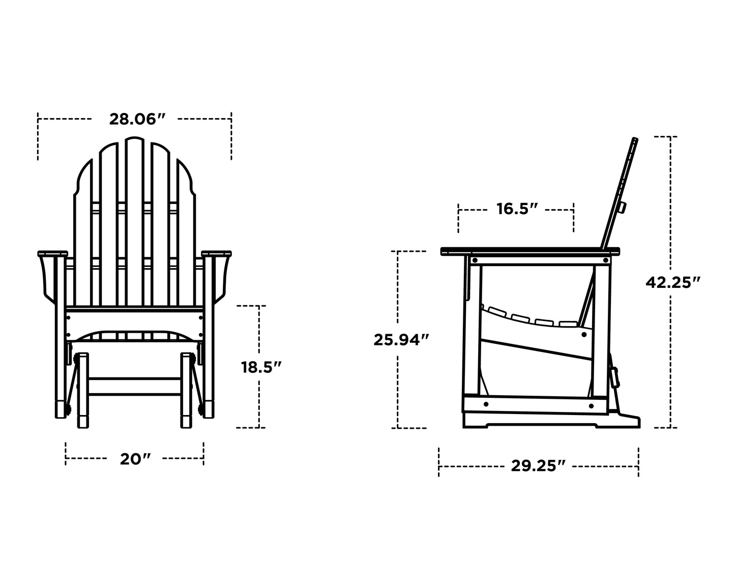 Cape Cod Adirondack Glider Chair