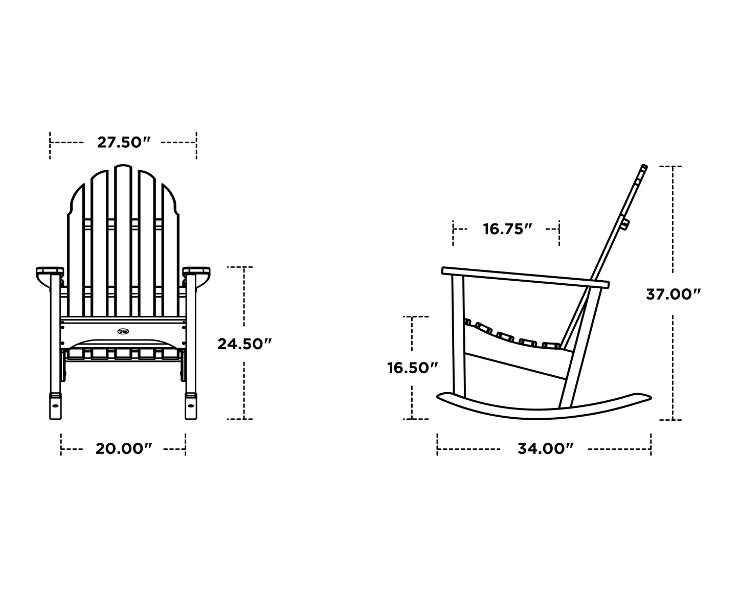 Cape Cod Adirondack Rocking Chair