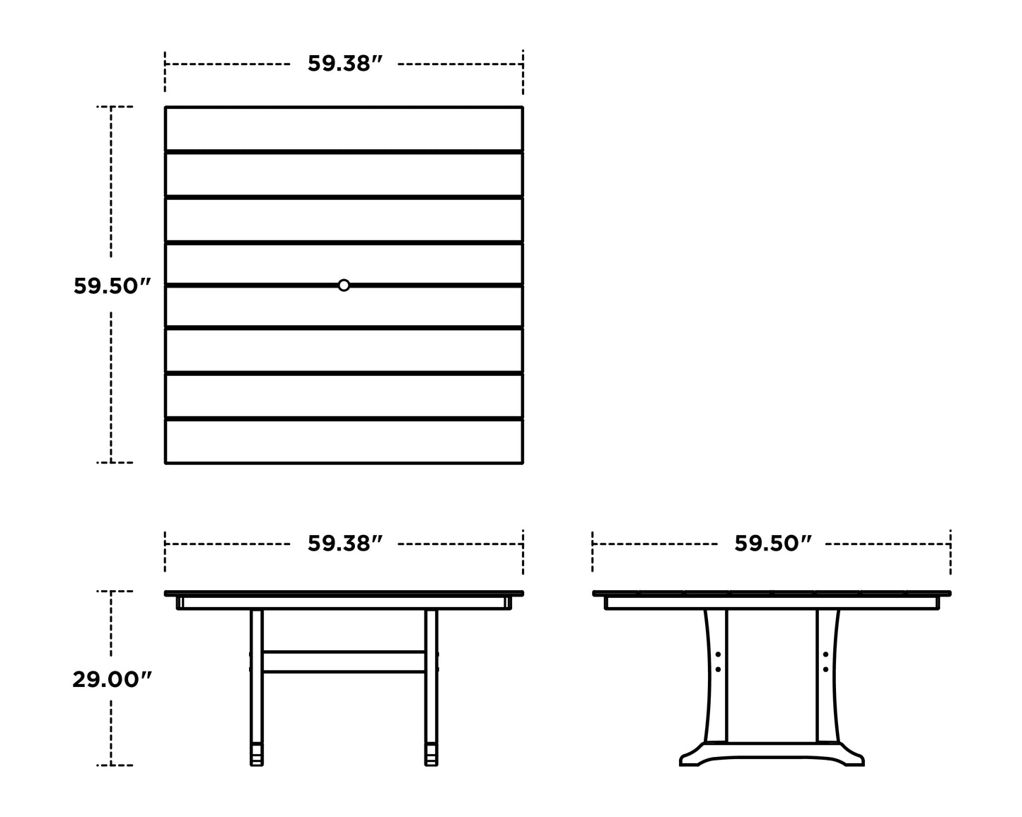 Farmhouse Trestle 59" Dining Table