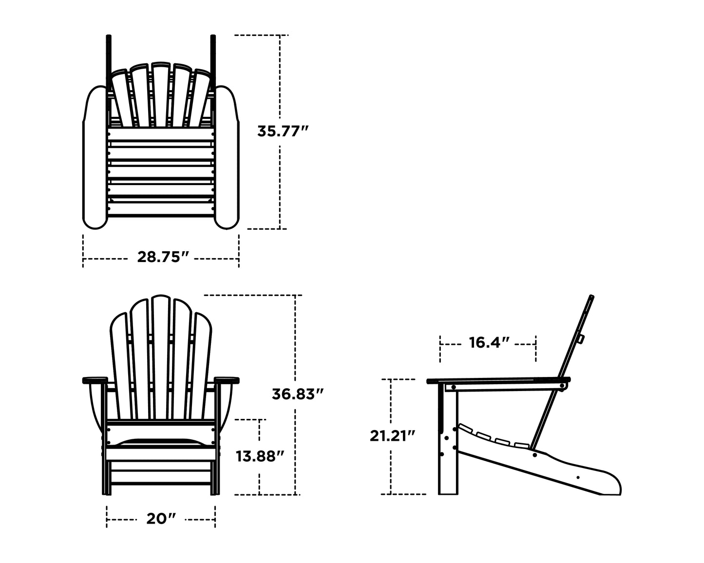 5-Piece Monterey Bay Adirondack Conversation Set with Fire Pit Table