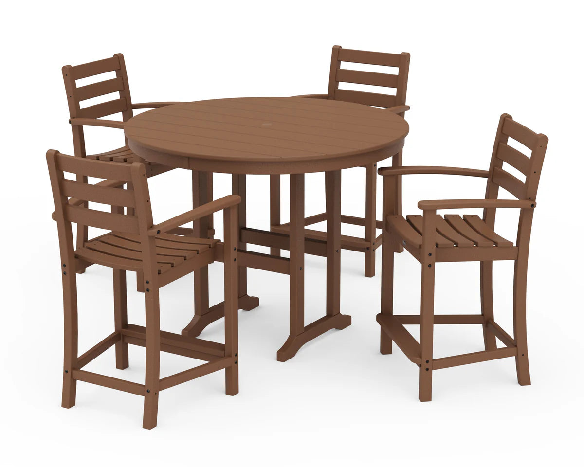 Monterey Bay 5-Piece Arm Chair Counter Set