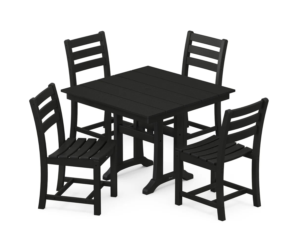 Monterey Bay 5-Piece Farmhouse Trestle Side Chair Dining Set