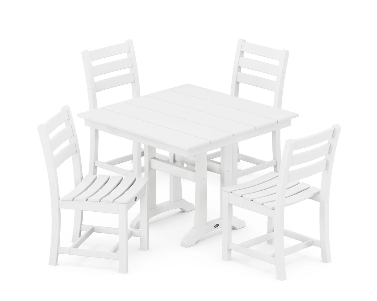Monterey Bay 5-Piece Farmhouse Trestle Side Chair Dining Set