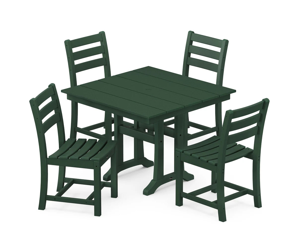 Monterey Bay 5-Piece Farmhouse Trestle Side Chair Dining Set