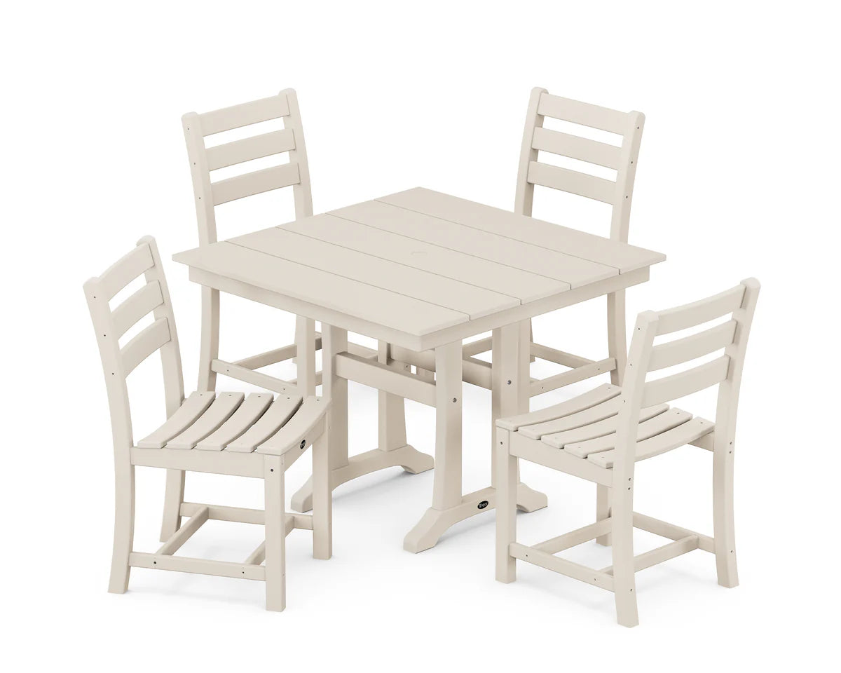 Monterey Bay 5-Piece Farmhouse Trestle Side Chair Dining Set