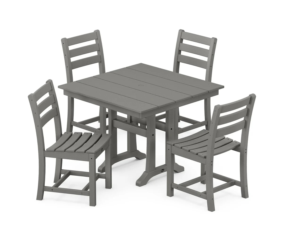 Monterey Bay 5-Piece Farmhouse Trestle Side Chair Dining Set