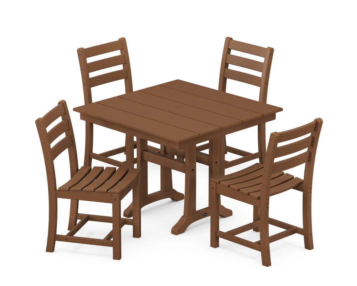 Monterey Bay 5-Piece Farmhouse Trestle Side Chair Dining Set