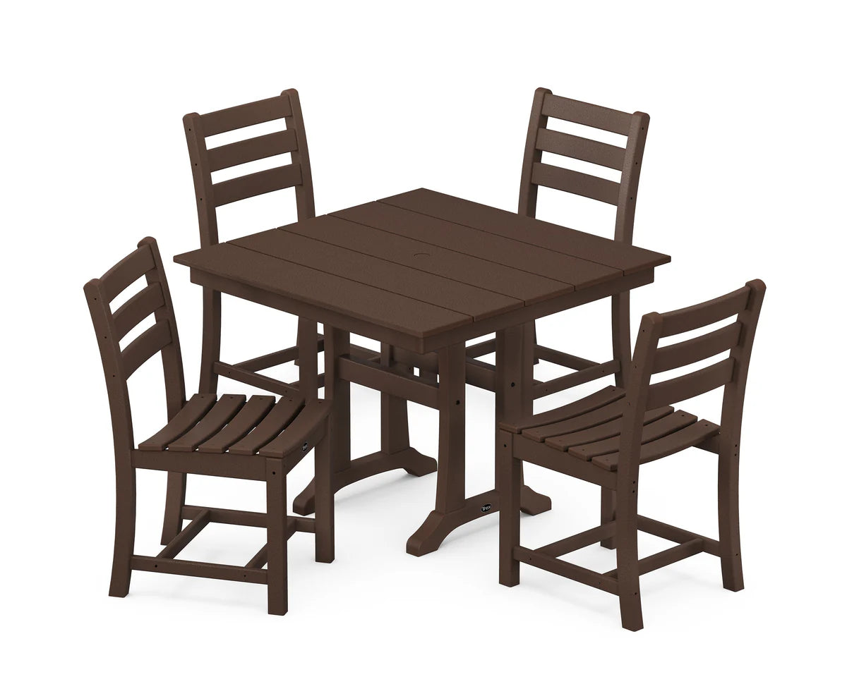 Monterey Bay 5-Piece Farmhouse Trestle Side Chair Dining Set