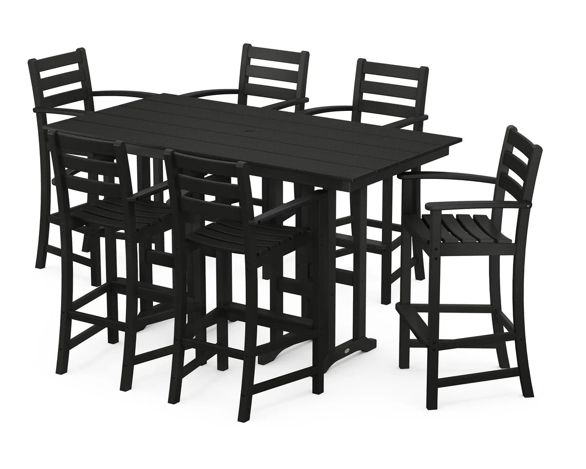 Monterey Bay 7-Piece Farmhouse Arm Chair Bar Set