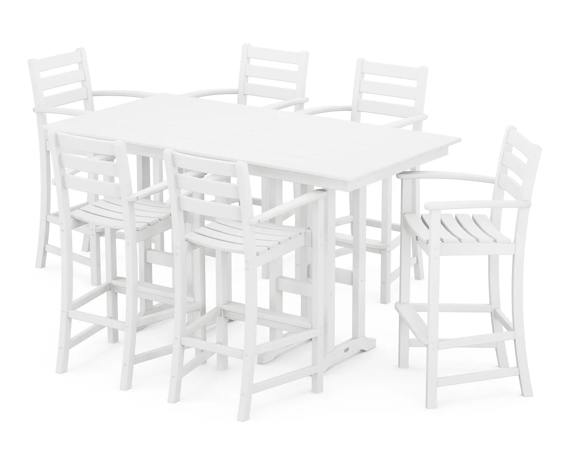 Monterey Bay 7-Piece Farmhouse Arm Chair Bar Set