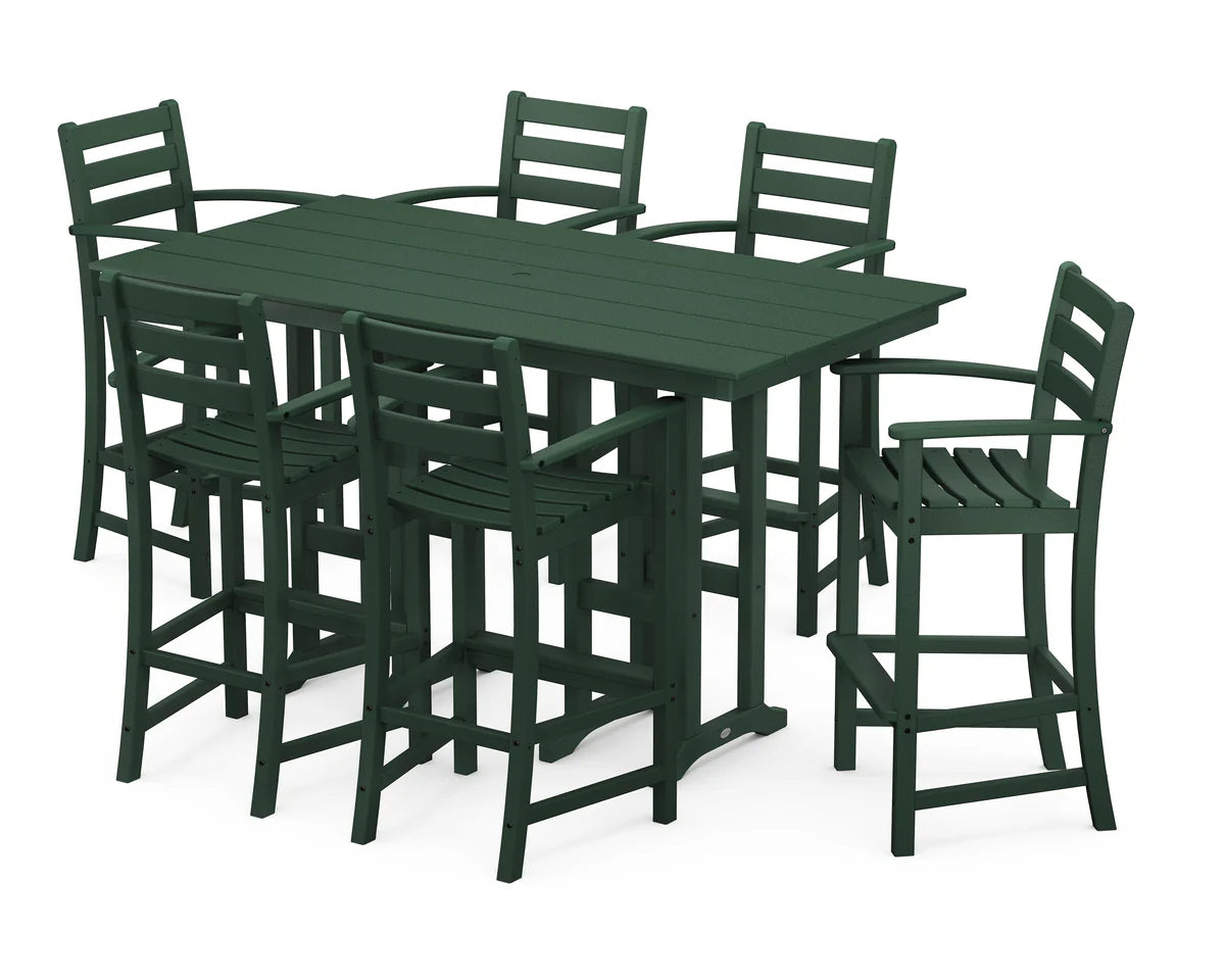 Monterey Bay 7-Piece Farmhouse Arm Chair Bar Set