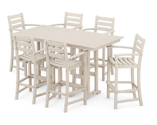 Monterey Bay 7-Piece Farmhouse Arm Chair Bar Set