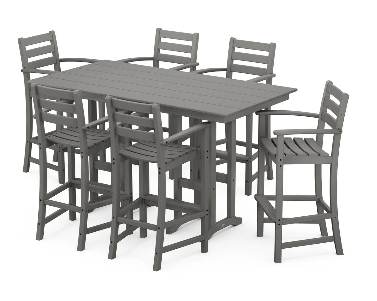 Monterey Bay 7-Piece Farmhouse Arm Chair Bar Set