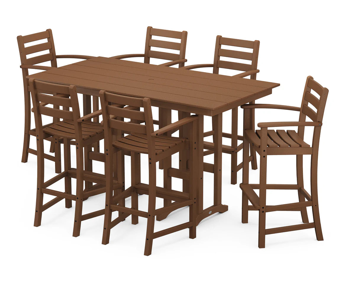 Monterey Bay 7-Piece Farmhouse Arm Chair Bar Set