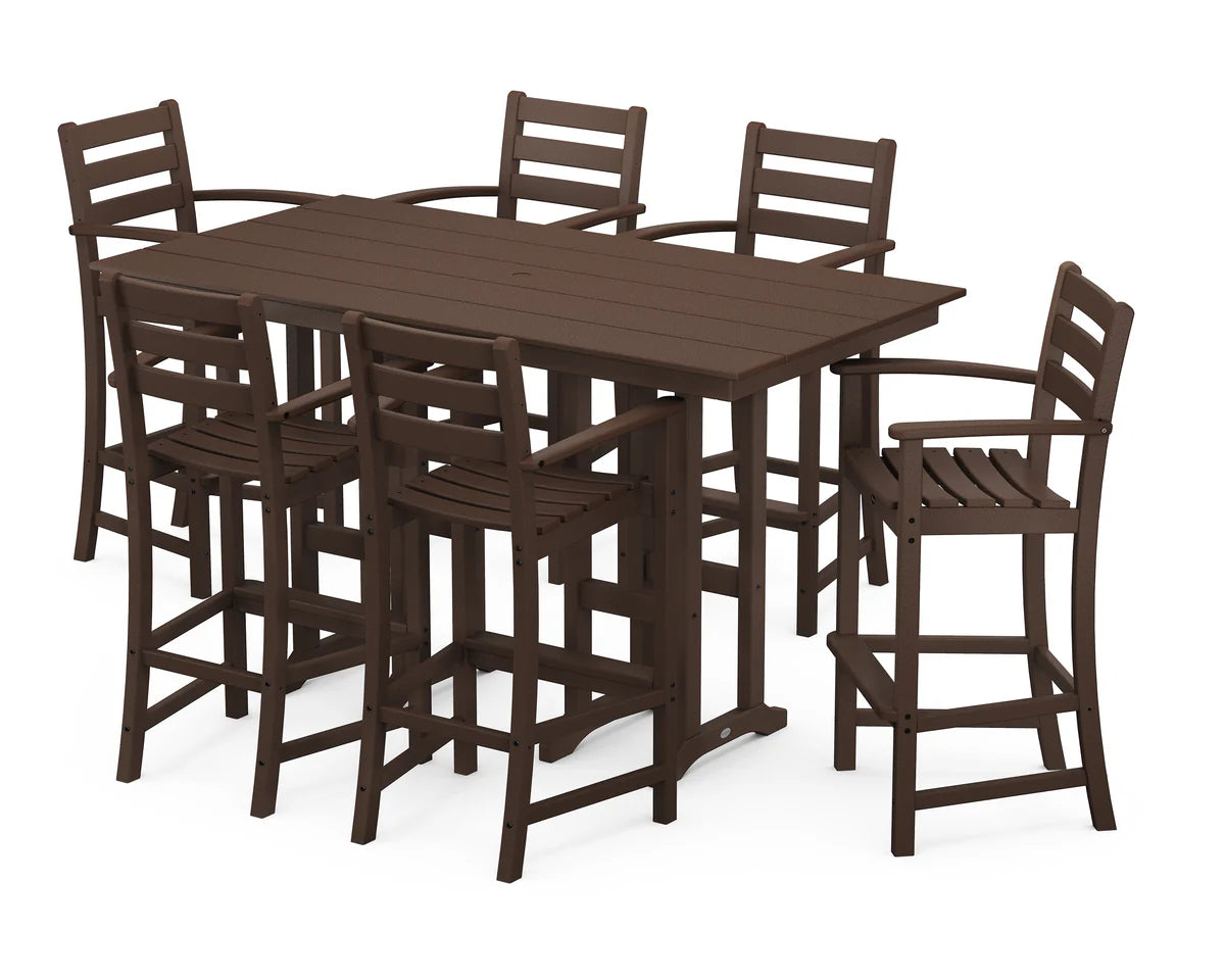Monterey Bay 7-Piece Farmhouse Arm Chair Bar Set
