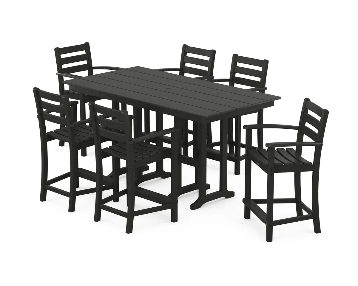 Monterey Bay 7-Piece Farmhouse Arm Chair Counter Set
