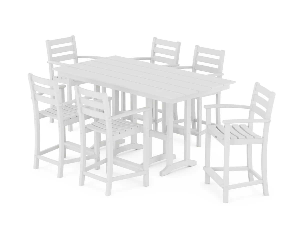 Monterey Bay 7-Piece Farmhouse Arm Chair Counter Set