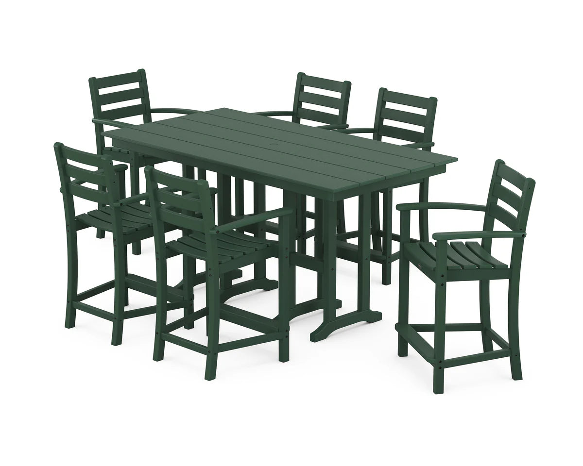 Monterey Bay 7-Piece Farmhouse Arm Chair Counter Set
