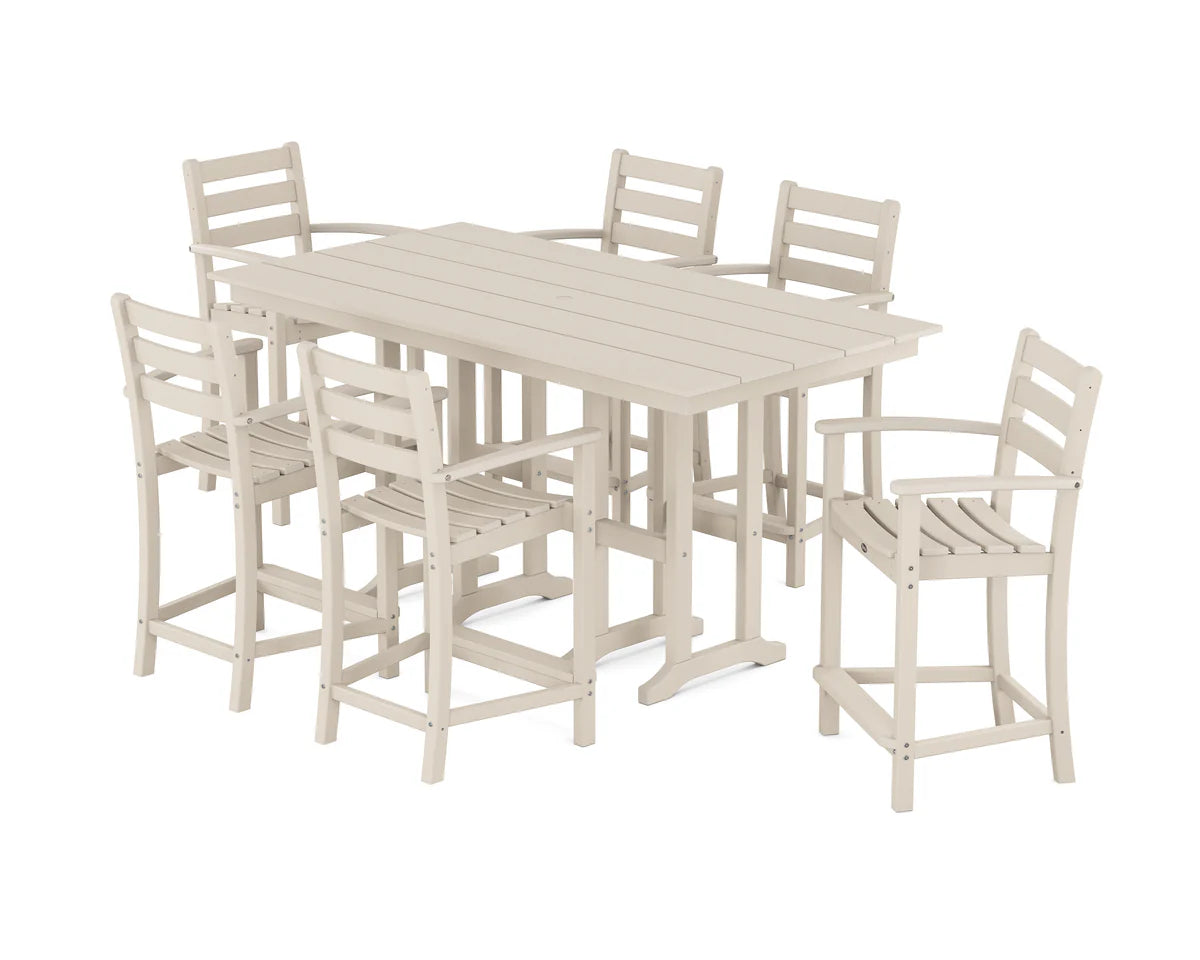 Monterey Bay 7-Piece Farmhouse Arm Chair Counter Set