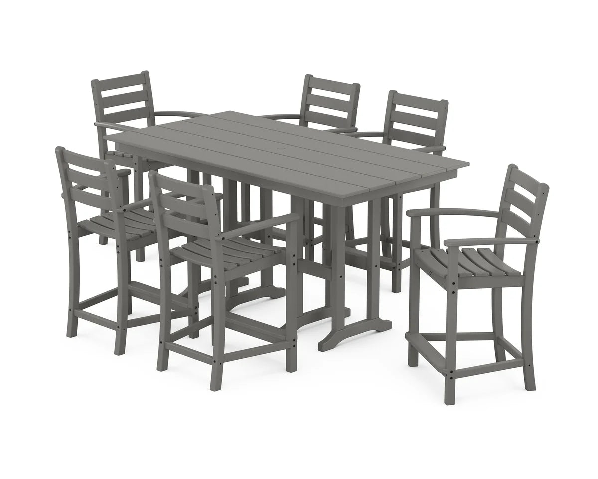 Monterey Bay 7-Piece Farmhouse Arm Chair Counter Set