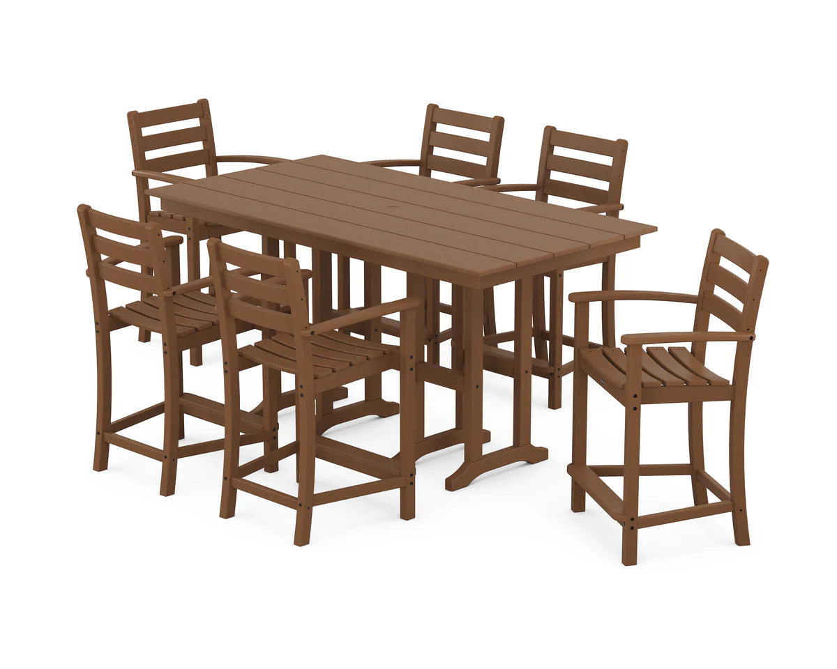 Monterey Bay 7-Piece Farmhouse Arm Chair Counter Set