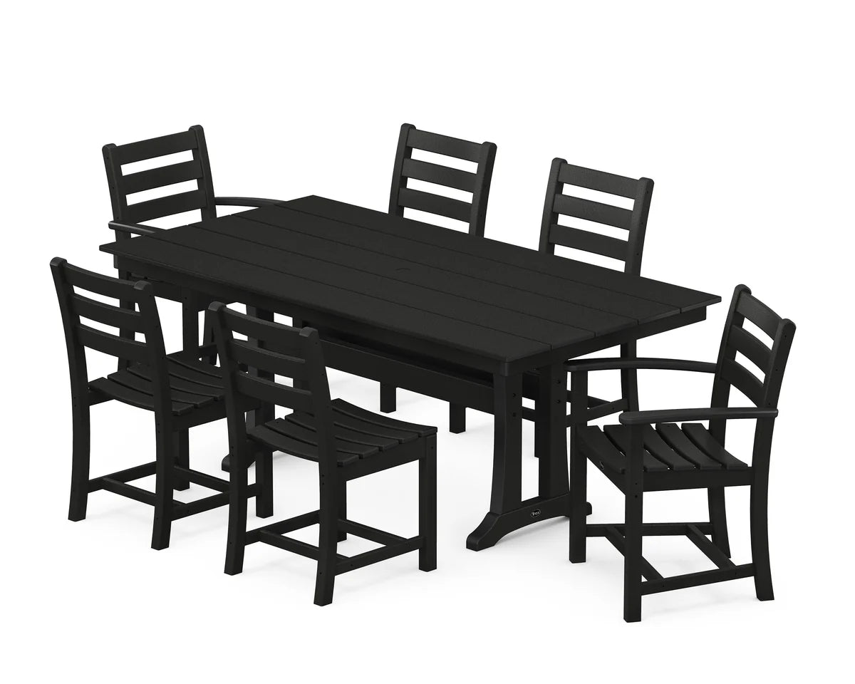 Monterey Bay 7-Piece Farmhouse Trestle Dining Set