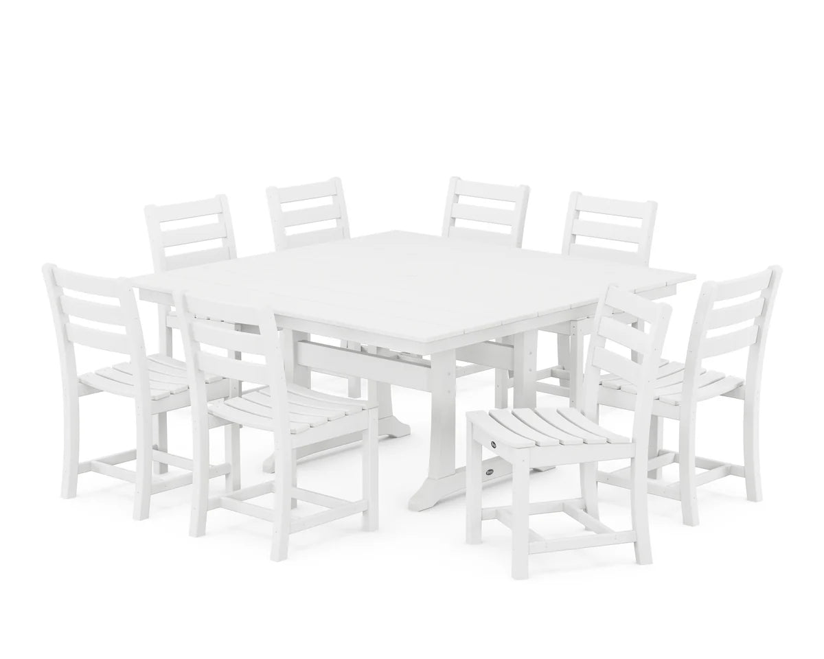 Monterey Bay 9-Piece Farmhouse Trestle Dining Set