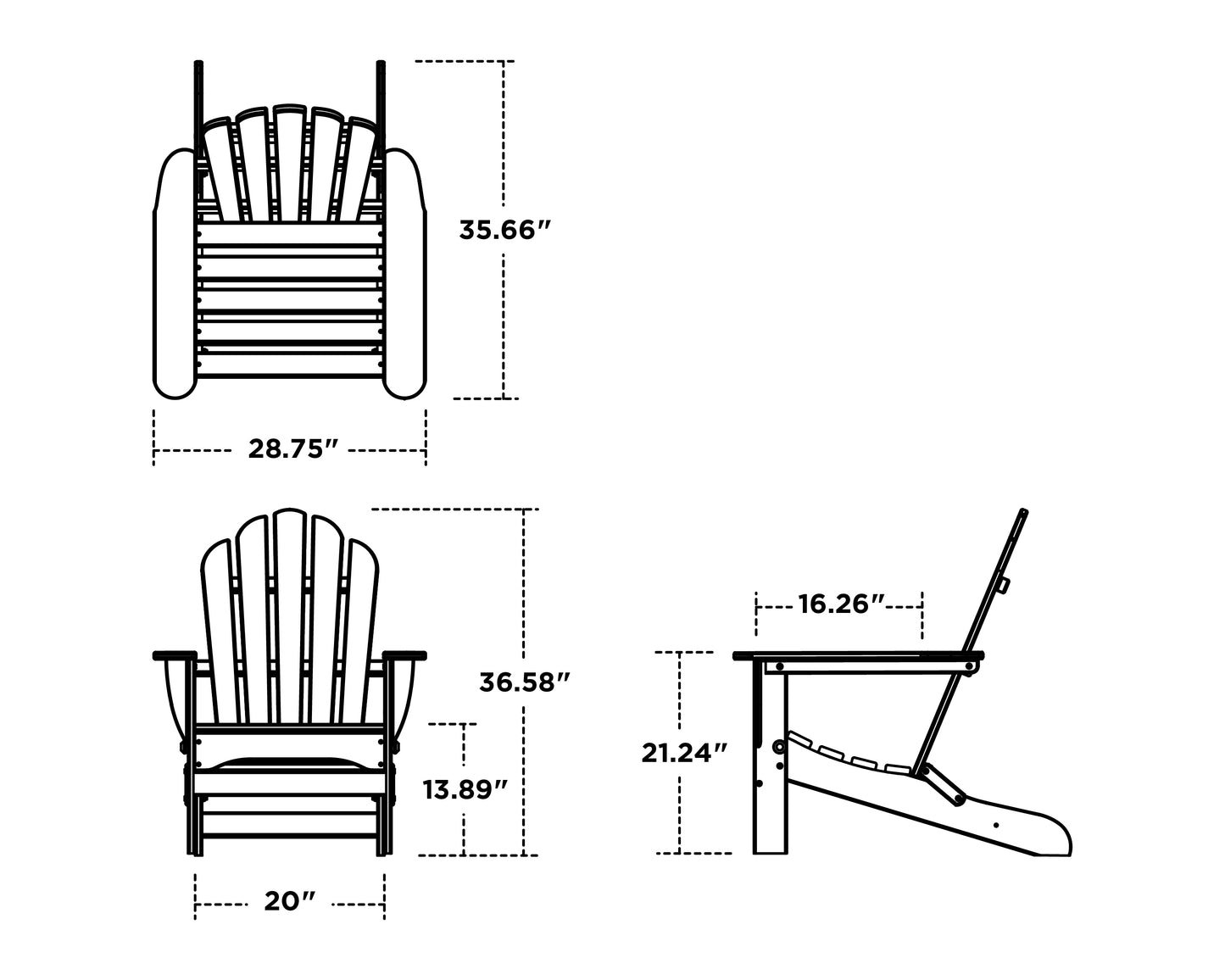 Monterey Bay Folding Adirondack Chair