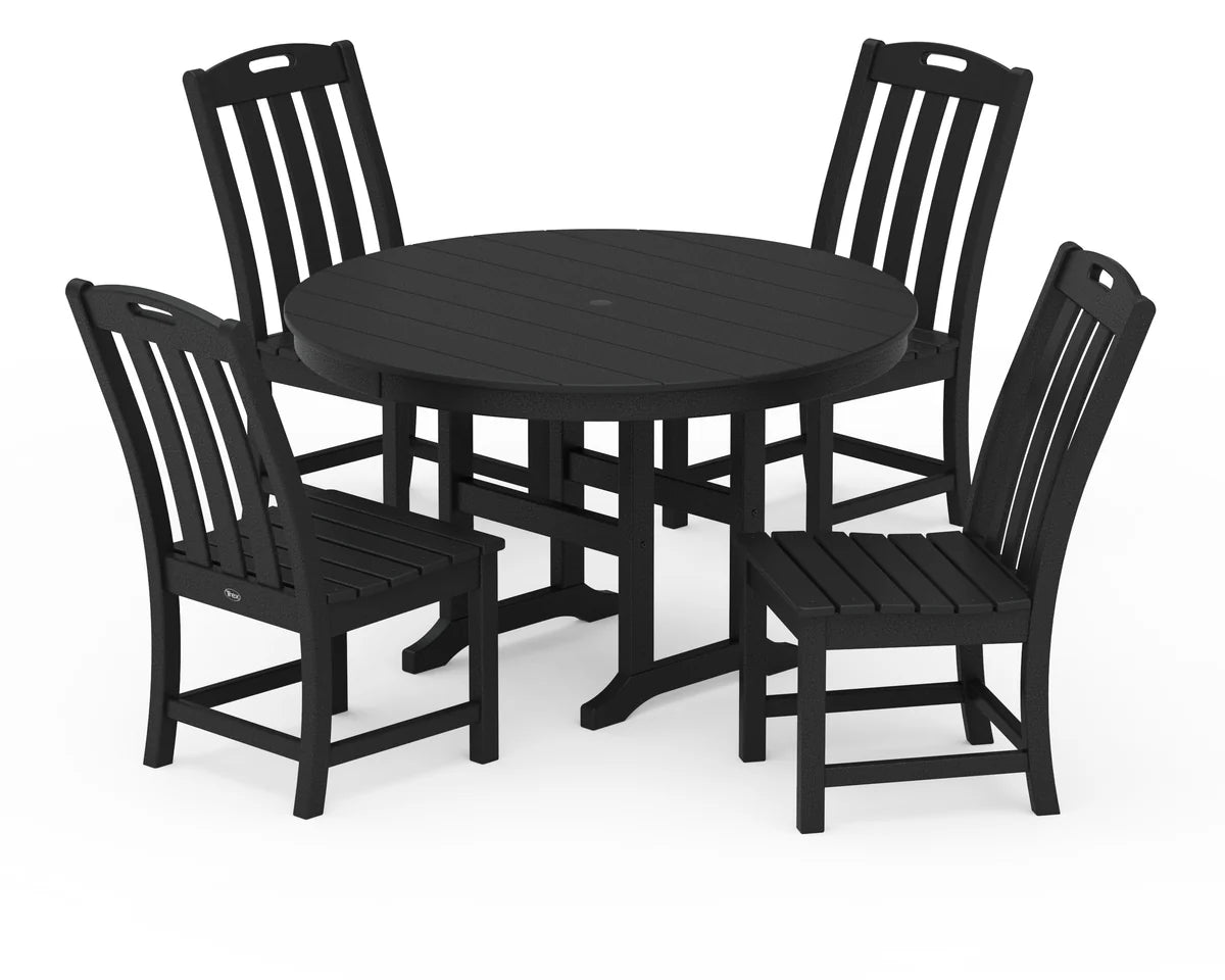 Yacht Club 5-Piece Round Side Chair Dining Set