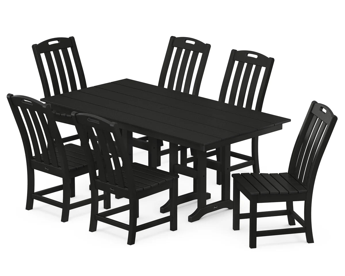 Yacht Club 7-Piece Farmhouse Side Chair Dining Set
