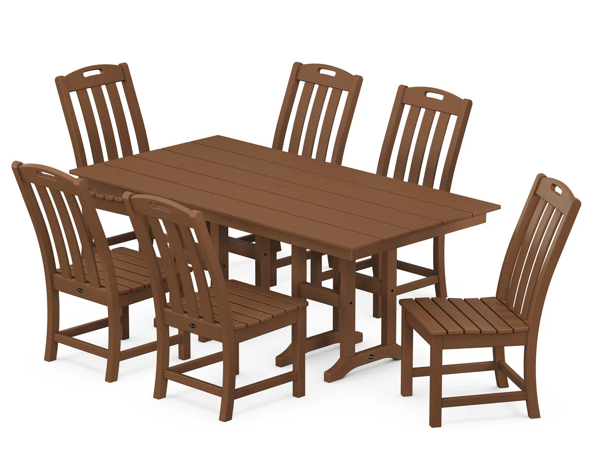 Yacht Club 7-Piece Farmhouse Side Chair Dining Set