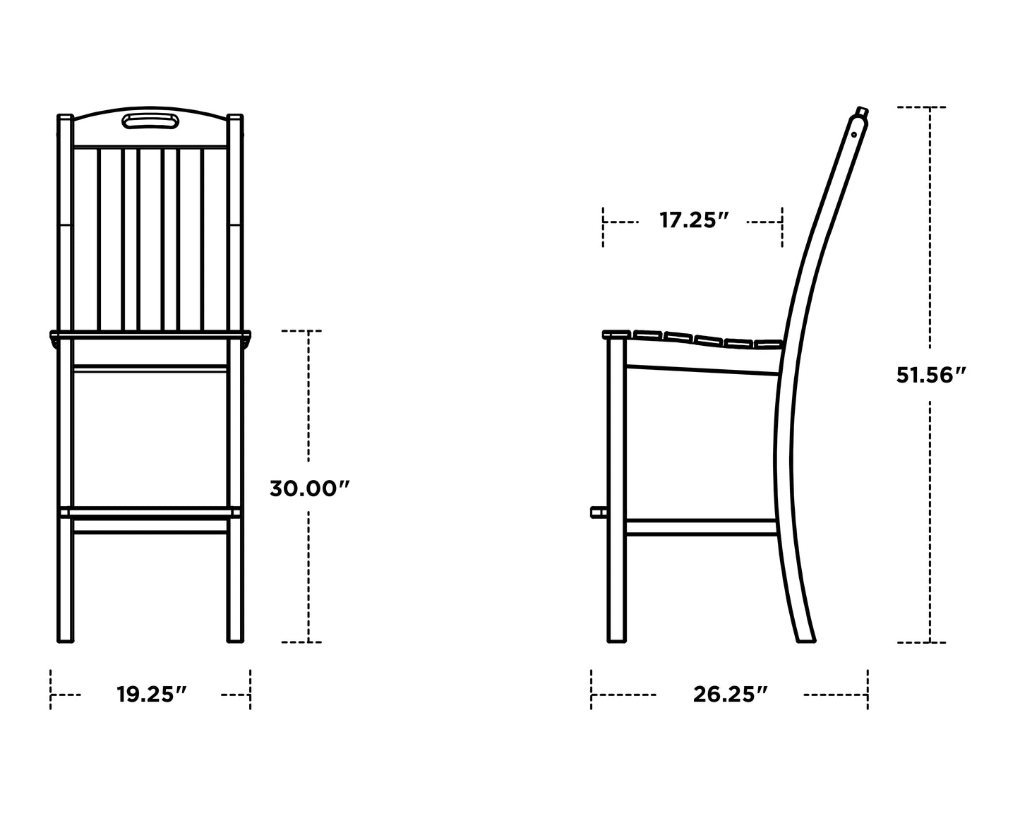 Yacht Club 7-Piece Farmhouse Trestle Bar Set