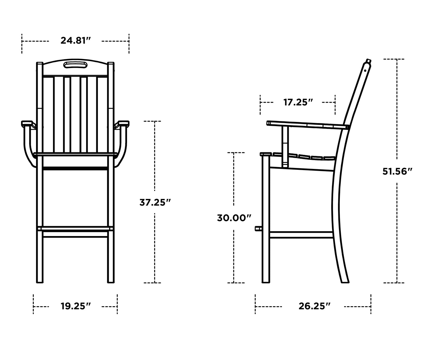Yacht Club 7-Piece Farmhouse Trestle Bar Set