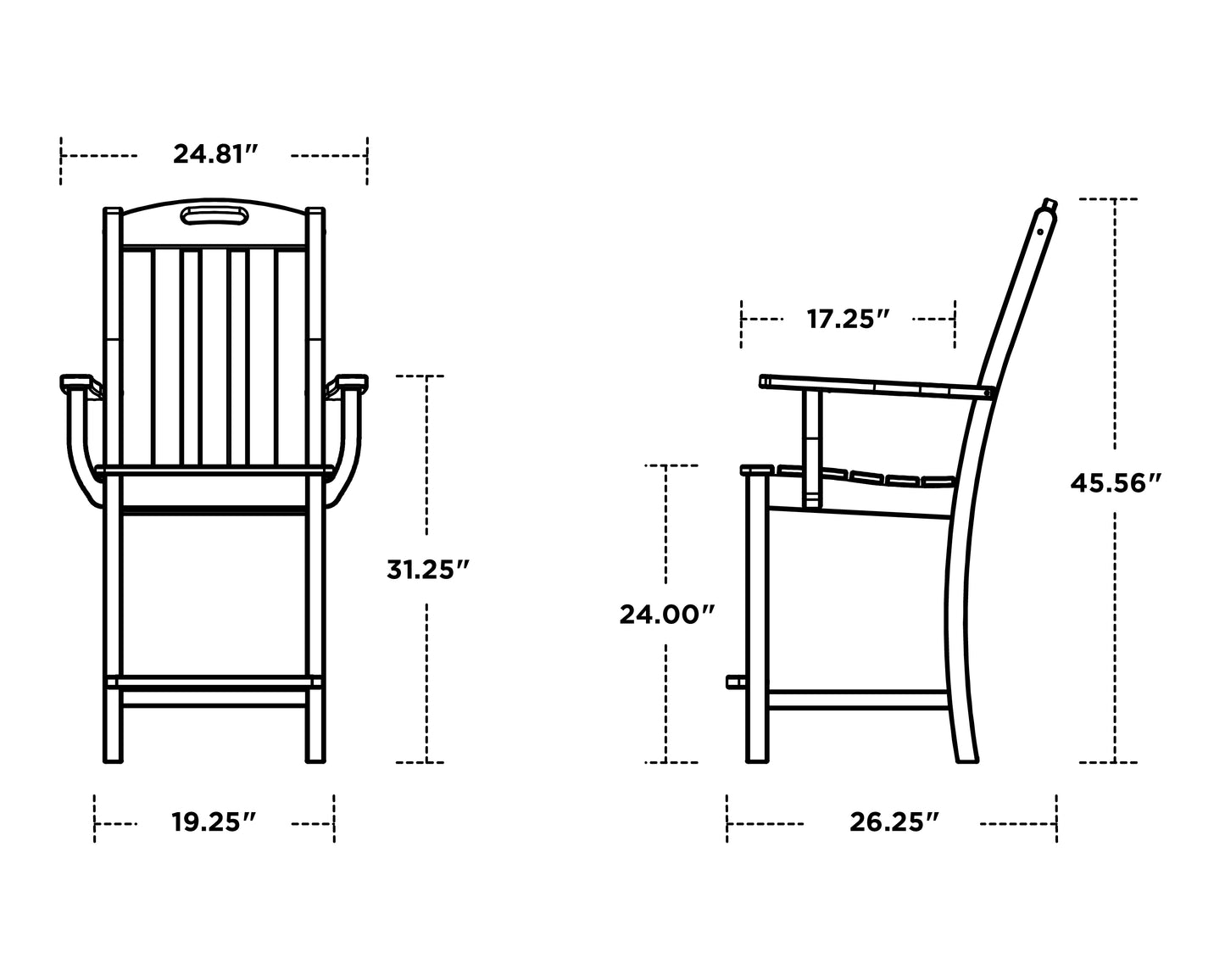 Yacht Club 7-Piece Farmhouse Trestle Counter Set