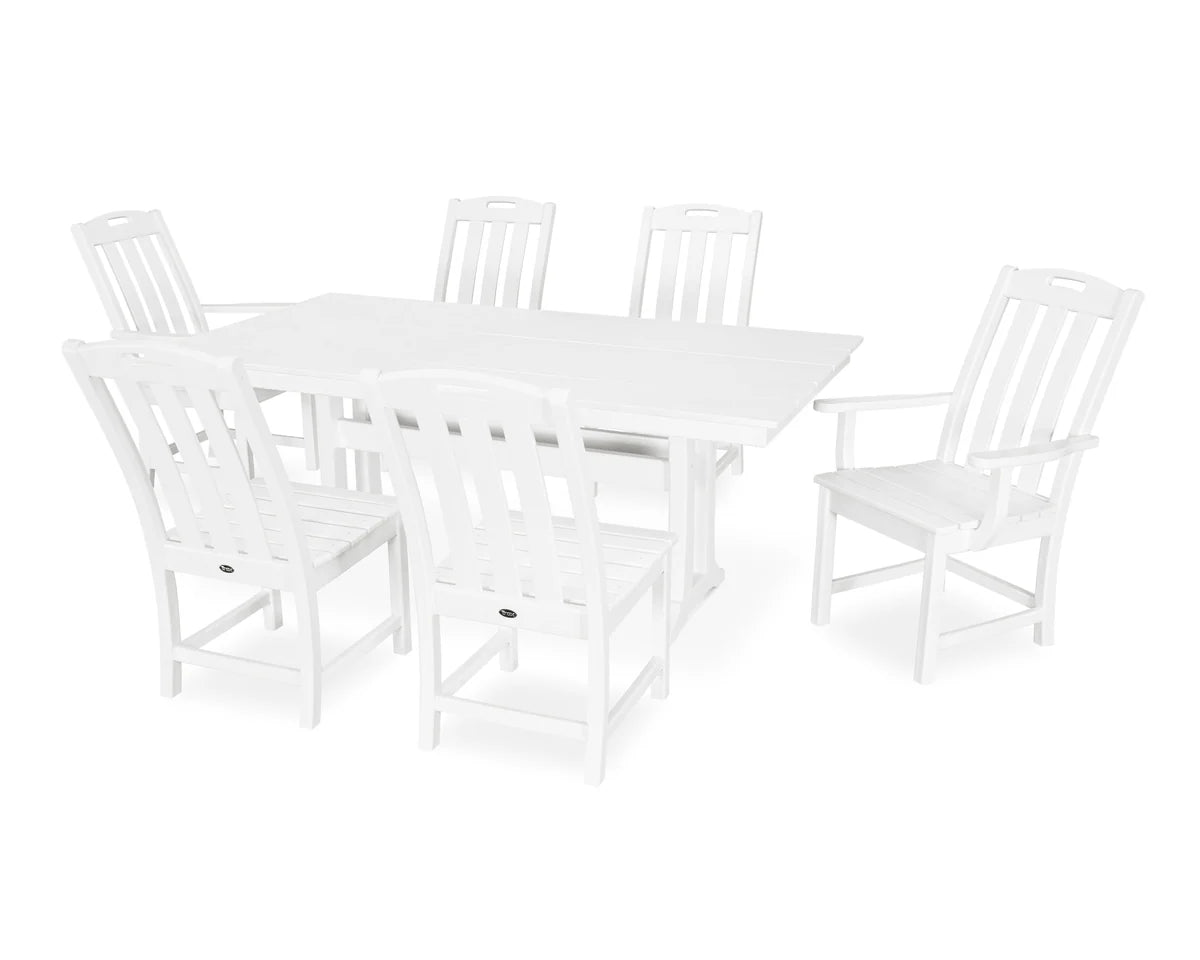 Yacht Club 7-Piece Farmhouse Trestle Dining Set