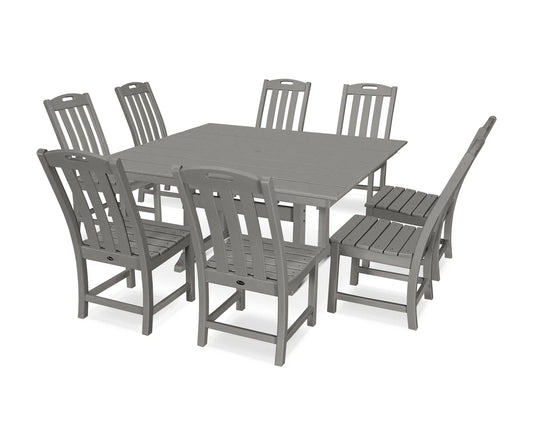 Yacht Club 9-Piece Farmhouse Trestle Side Chair Dining Set