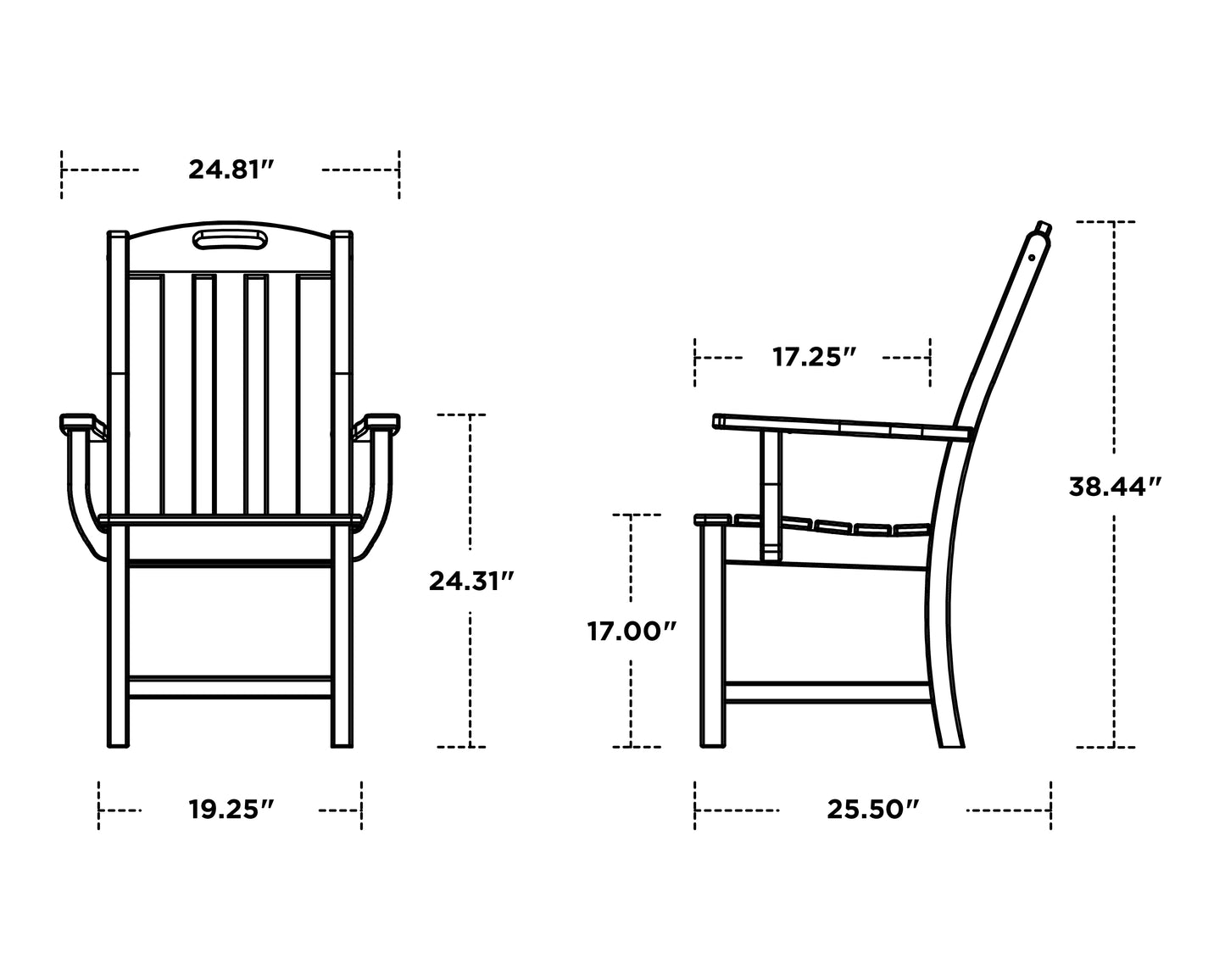 Yacht Club 5-Piece Round Arm Chair Dining Set